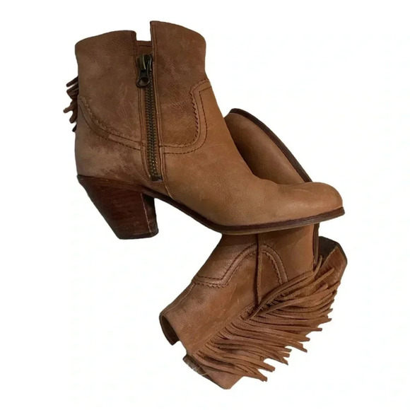 Sam Edelman Louie Western Bootie with Fringe Size 7.5 - Picture 2 of 13